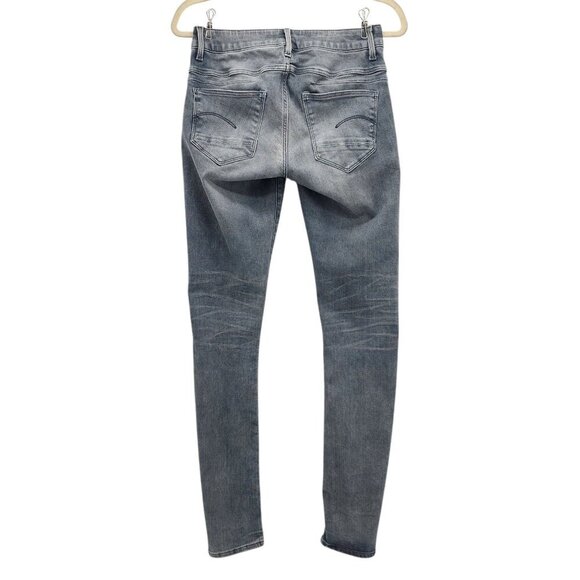 G-Star Raw D-Staq Mid Skinny Distressed Gray Denim Jeans Mens 29X32 - Picture 3 of 11